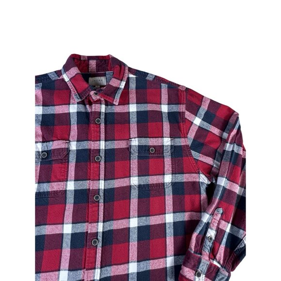 Jachs Flannel Shirt Red Plaid Men's Sz XL Button Up Long Sleeve Casual Holidays - Picture 3 of 6